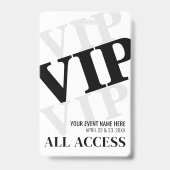 Zwart Witte Moderne VIP-evenement Badge (Voorzijde)