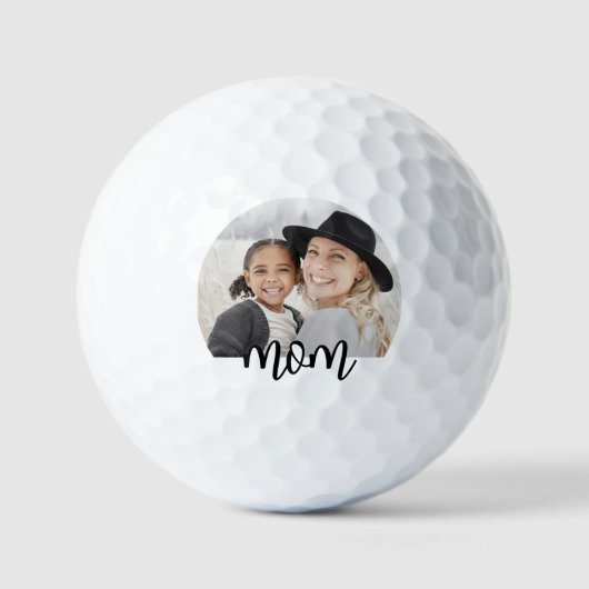 Zwart Witte Moeder Foto Golfballen (Voorkant)