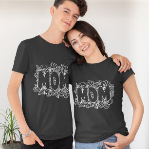 Zwart-witte moederdag t-shirt