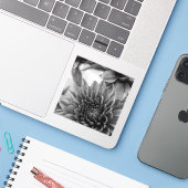 Zwart-witte moeders sticker (Laptop met iPhone)