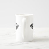 Zwart-witte monoboogvlinder porselein kop (Achterkant)