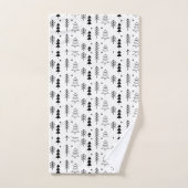 Zwart Witte Monochrome Kerstbomen Minimaal Bad Handdoek (Handdoek)
