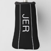 Zwart Witte Monogram Initialen Golfheadcover (Draai 90)