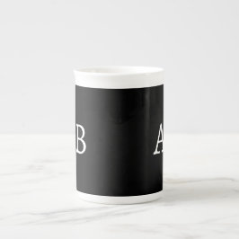Zwart Witte Monogram Merklaam Klassieke mok