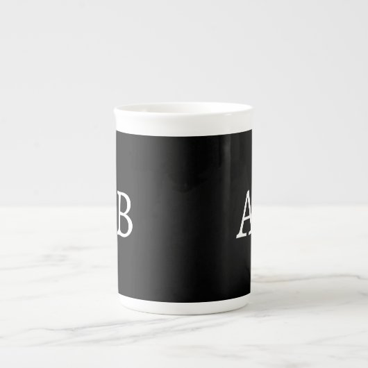 Zwart Witte Monogram Merklaam Klassieke mok (Voorkant)