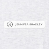 Zwart Witte Monogram Persoonlijke Kleding Naam Labels (Design 1)