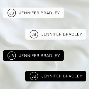 Zwart Witte Monogram Persoonlijke Kleding Naam Labels