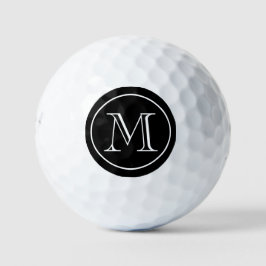 Zwart-witte monogrammen golfballen
