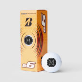 Zwart-witte monogrammen golfballen (Verpakking)