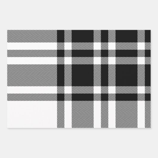 Zwart-witte monogrammen inpakpapier vel (Voorkant 3)