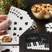 Zwart-witte, monogrammen pianokalkoenen pokerkaarten (Insitu)