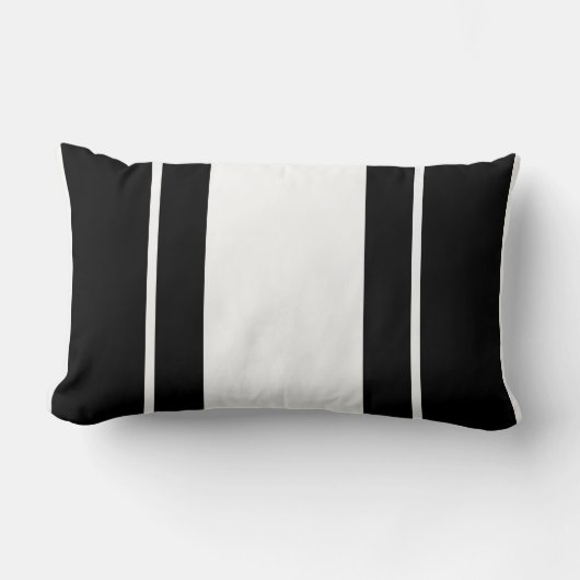 Zwart-witte monogrammen Pillow Kussen (Voorkant)