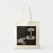 Zwart-witte monogrammen tote bag (Voorkant)