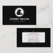 Zwart-witte mortierraad Afstuderen studenten Contactkaartje (Voorkant / Achterkant)