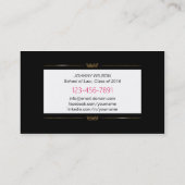 Zwart-witte mortierraad Afstuderen studenten Contactkaartje (Achterkant)