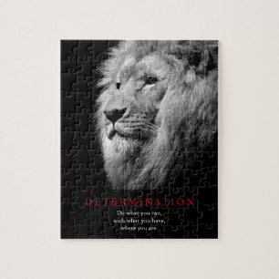 Zwart-witte Motivatie determinatie-ion art Legpuzzel