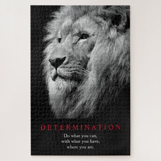 Zwart-witte Motivatie determinatie-ion art Legpuzzel (Verticaal)