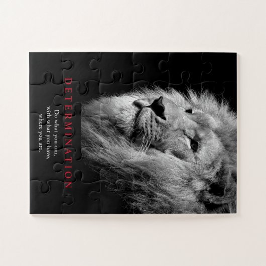 Zwart-witte Motivatie determinatie-ion art Legpuzzel (Horizontaal)