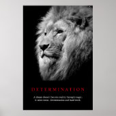 Zwart-witte Motivatie determinatie-ion art Poster (Voorkant)