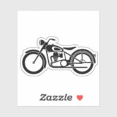 zwart-witte motorfiets sticker (Vel)