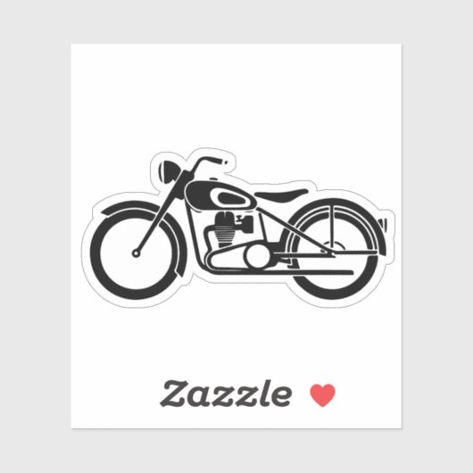 zwart-witte motorfiets sticker (Vel)