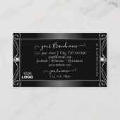 Zwart-witte mousserende diamanten voegen Logo toe Visitekaartje (Achterkant)