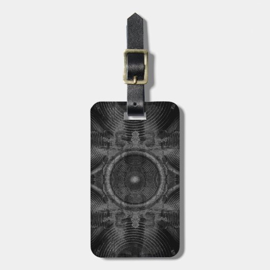 Zwart-witte muziekluidsprekers bagagelabel (Voorkant verticaal)