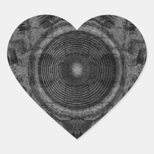 Zwart-witte muziekluidsprekers hart sticker