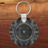 Zwart-witte muziekluidsprekers sleutelhanger (Voorkant)