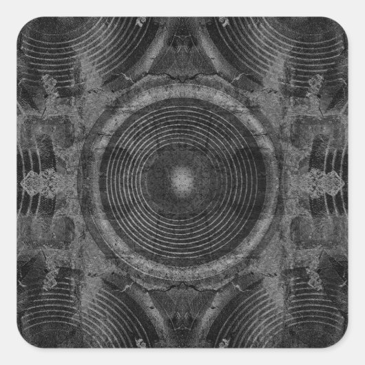 Zwart-witte muziekluidsprekers vierkante sticker (Voorkant)