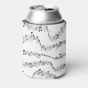 Zwart-witte muzieknoot Patroonmuzikant Blikjeskoeler