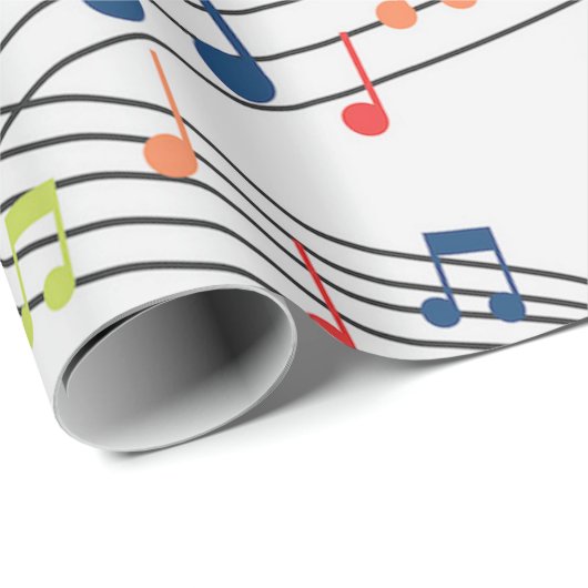 Zwart-witte muzieknoot Patroonmuzikant Cadeaupapier (Rol Hoek)