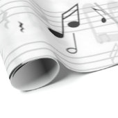 Zwart-witte muzieknoot Patroonmuzikant Cadeaupapier (Rol Hoek)