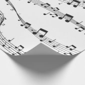 Zwart-witte muzieknoot Patroonmuzikant Cadeaupapier (Hoek)