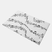 Zwart-witte muzieknoot Patroonmuzikant Deurmat (Schuin)