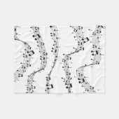 Zwart-witte muzieknoot Patroonmuzikant Fleece Deken (Voorkant (Horizontaal))