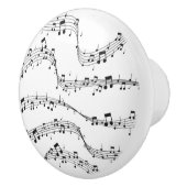 Zwart-witte muzieknoot Patroonmuzikant Keramische Knop (Rechts)