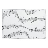 Zwart-witte muzieknoot Patroonmuzikant Kussensloop (Achterkant)