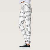 Zwart-witte muzieknoot Patroonmuzikant Leggings (Links)