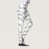 Zwart-witte muzieknoot Patroonmuzikant Leggings (Rechts)