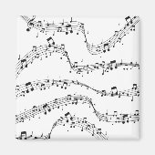 Zwart-witte muzieknoot Patroonmuzikant Magneet (Voorkant)