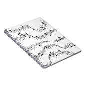 Zwart-witte muzieknoot Patroonmuzikant Notitieboek (Rechterzijde)