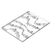 Zwart-witte muzieknoot Patroonmuzikant Notitieboek (Linkerzijde)