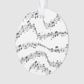 Zwart-witte muzieknoot Patroonmuzikant Ornament (voorkant)