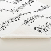 Zwart-witte muzieknoot Patroonmuzikant Sherpa Deken (3/4)