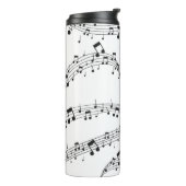 Zwart-witte muzieknoot Patroonmuzikant Thermosbeker (Gedraaid links)