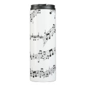 Zwart-witte muzieknoot Patroonmuzikant Thermosbeker (Achterkant)