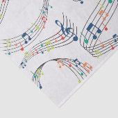 Zwart-witte muzieknoot Patroonmuzikant Tissuepapier (Detail)