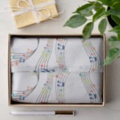 Zwart-witte muzieknoot Patroonmuzikant Tissuepapier (Geschenk)
