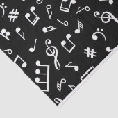 Zwart-witte muzieknoot Patroonmuzikant Tissuepapier (Detail)